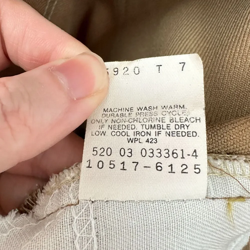 Vintage Levis Strauss &‎ Co. Sta Prest Chino Pants Mens 38 Tan Bootcut Trouser